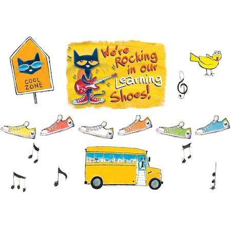 Edupress Pete the Cat Were Rocking in Our Learning Shoes Bulletin Board Set TCR62383